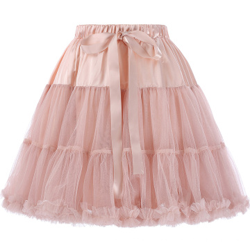 Belle Poque Luxus 3-Ebenen Soft Tüll Netting Licht rosa Crinoline Petticoat Underskirt für Retro Vintage Kleider BP000226-3